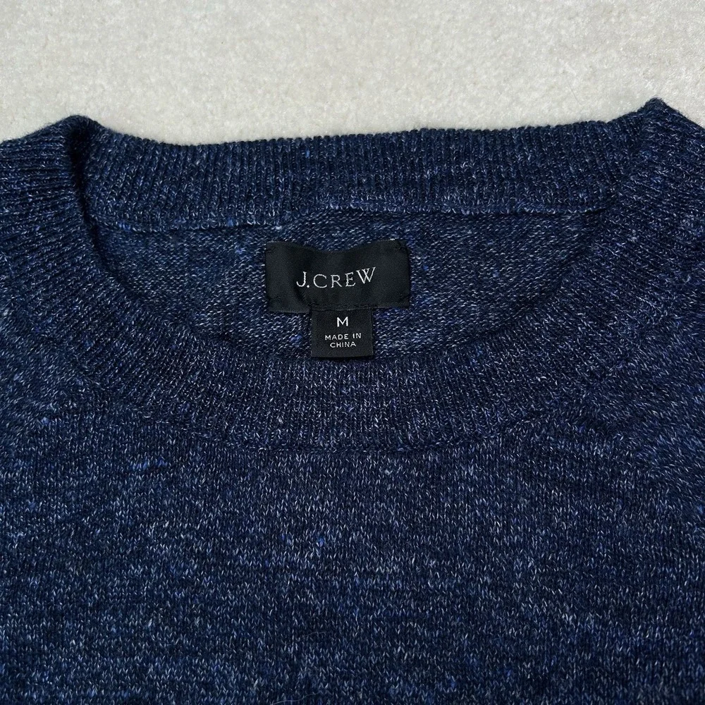 J.Crew Sweater Mens Medium Lightweight Linen Cotton Crewneck Preppy